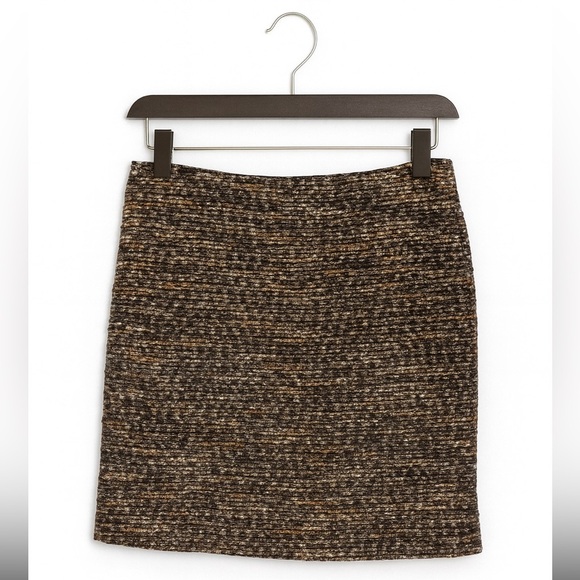 Ann Taylor Dresses & Skirts - Ann Taylor 0P Brown & Gold Textured Lined Skirt | Classic & Versatile